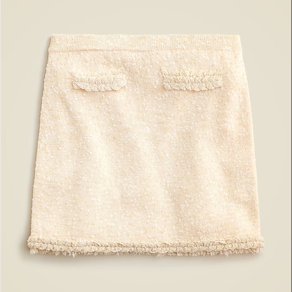 NWT J.Crew | Marled fringe-trim mini sweater-skirt | Heather Sand | Size M - Picture 4 of 7